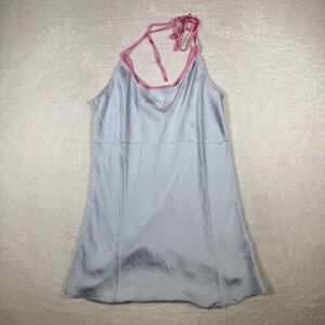 Intimately Free People Plein Air Combo Halter Slip Dress Sky Blue Pink Small NEW